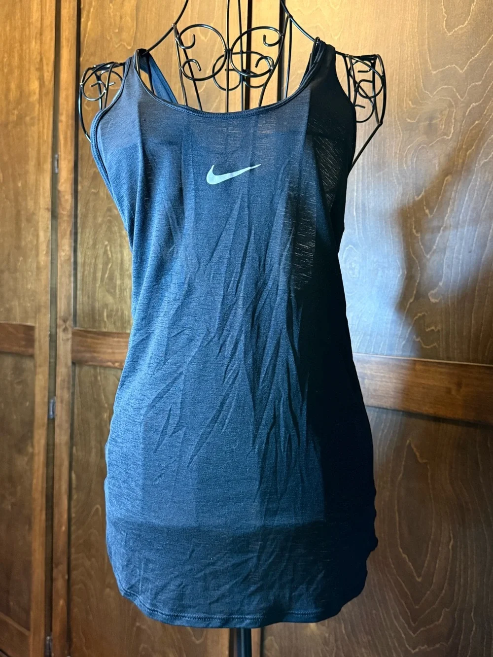 Nike Black Women's Dri-FIT Tank with White Swoosh
